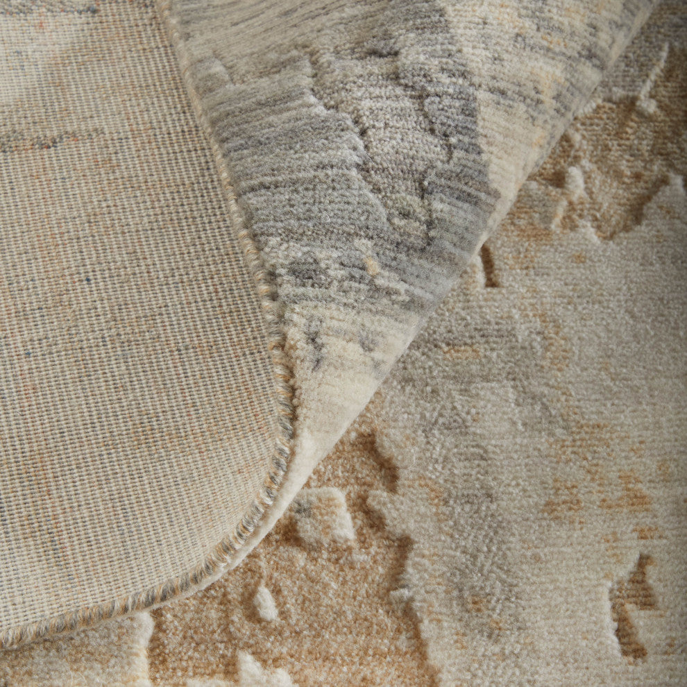 Jaxson 39PWF Modern/Industrial/BohemianArea Rug, Gray/Tan, 10'x14'