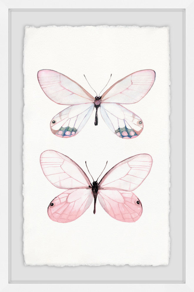 "Pink Pair" Framed Painting Print, 16"x24"