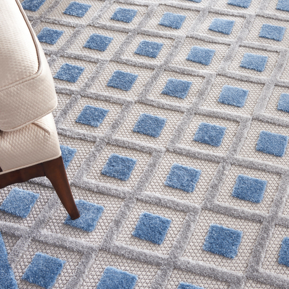 Nourison Aloha 9' x 12' Blue/Grey Modern Area Rug