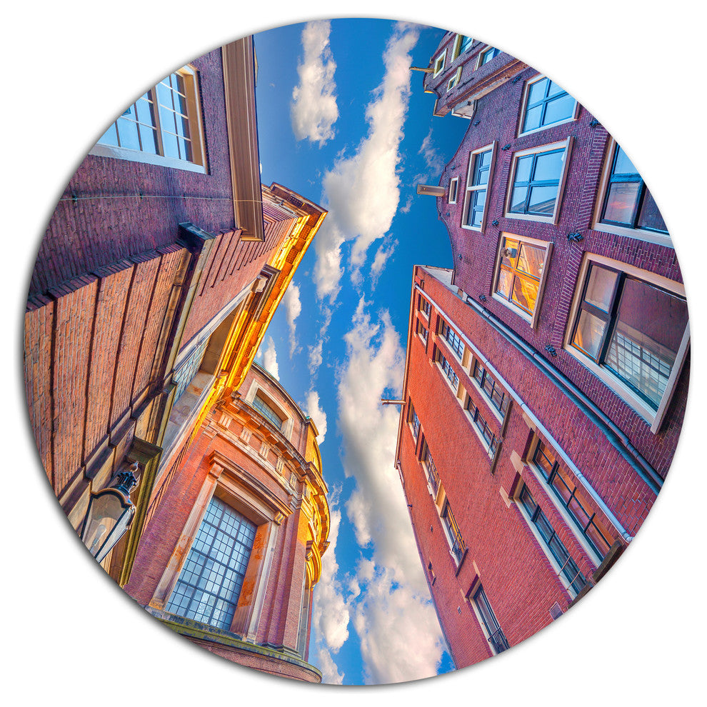 Authentic Dutch Architecture, Cityscape Wall Round Wall Art, 11"