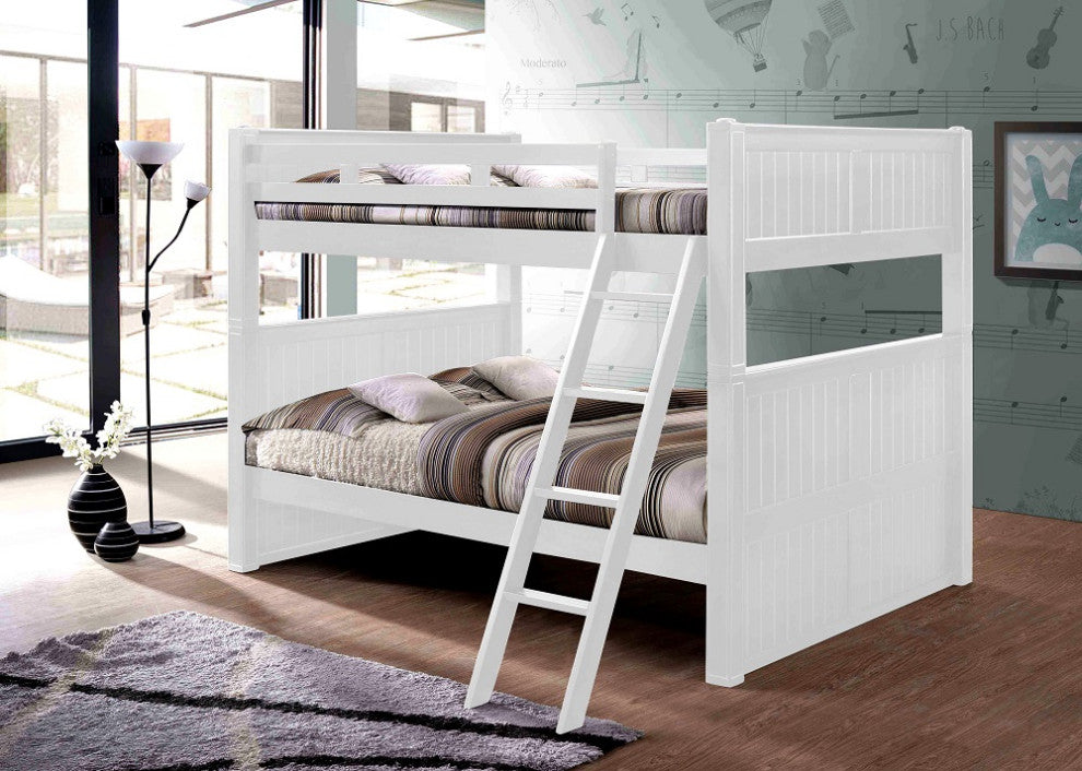 Beatrice Queen over Queen Bunk Bed, White, Bed Only