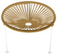 Zicatela Indoor/Outdoor Handmade Side Table, Gold Weave, White Frame