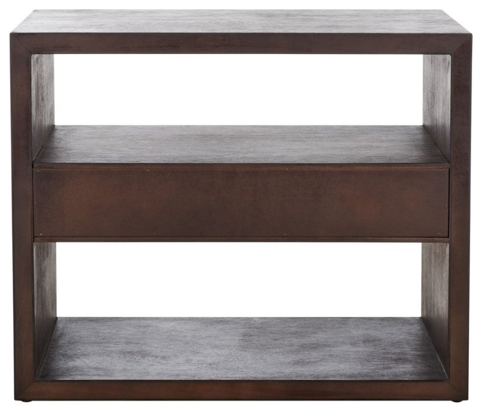 Safavieh Munson 2 Shlf 1 Drawer Nightstand, Dark Oak