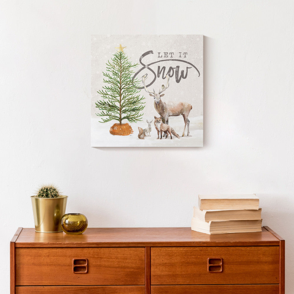 Let It Snow 12x12 Canvas Wall Art