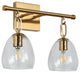 LNC Polished Gold Modern Textured-Glass Bell Wall Sconce, 2 Lights