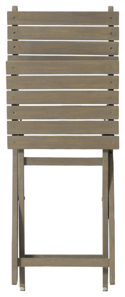 GDF Studio Vicaro Outdoor Gray Acacia Wood Foldable Dining Chairs, Set of 2