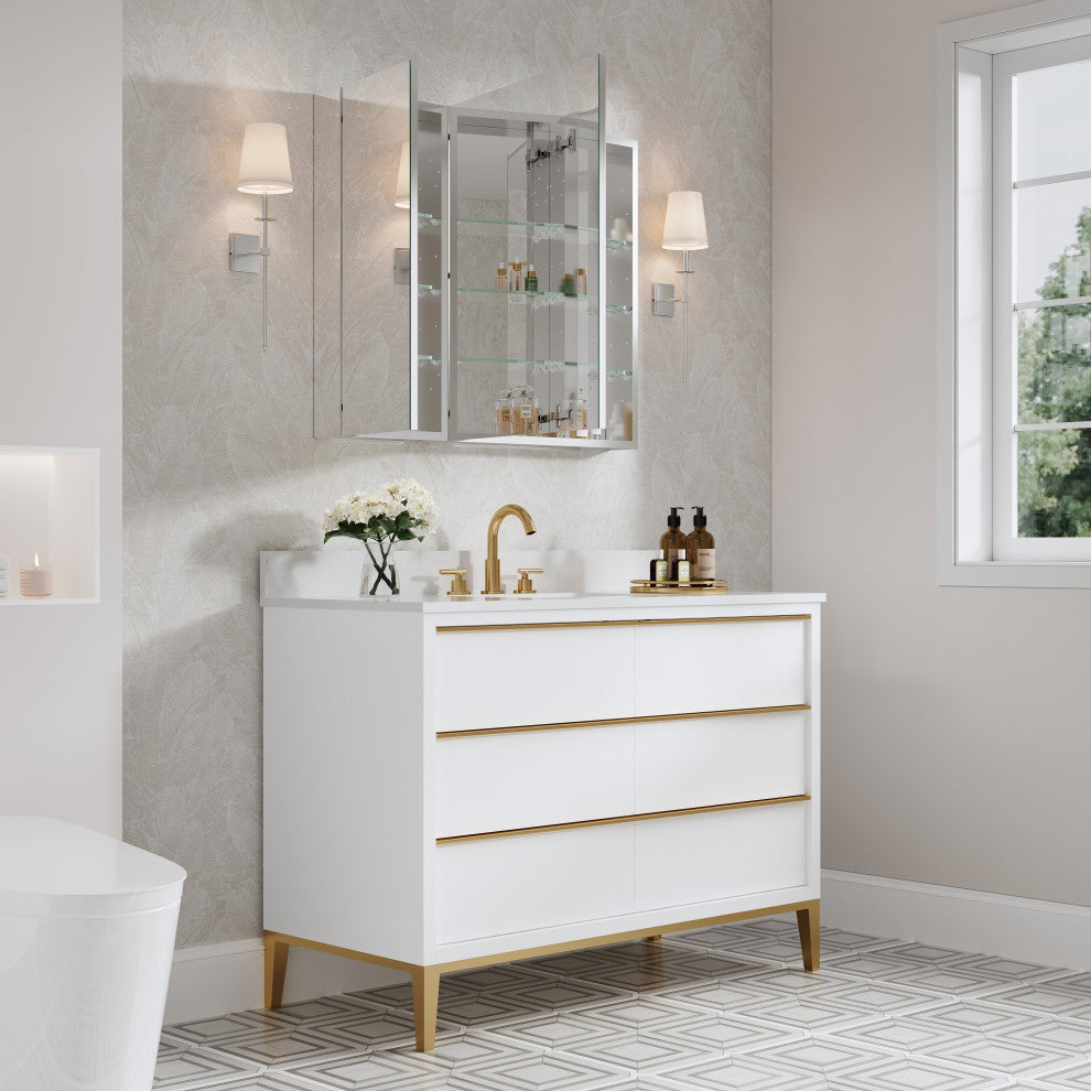 Recessed/Surface Mount Bathroom Medicine Cabinet, Reverse Installation, 36"x30"
