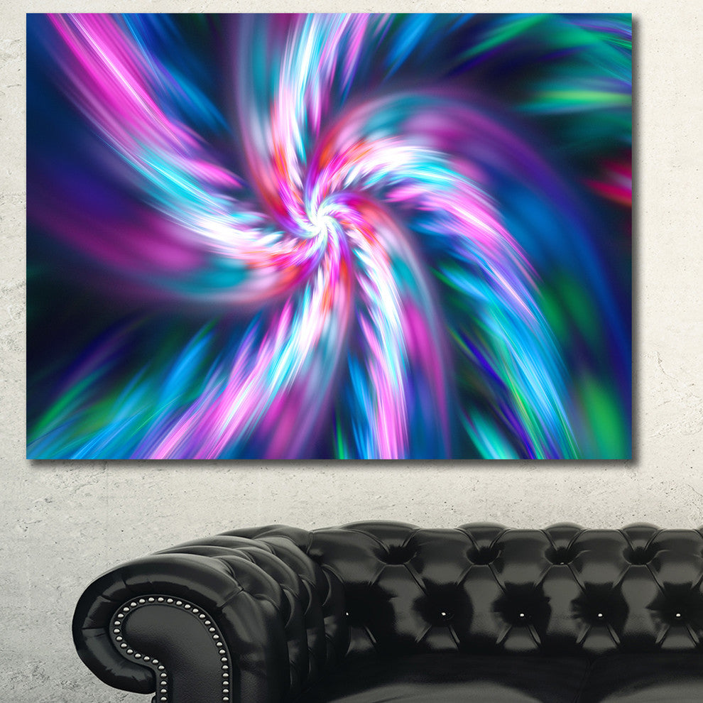 Dancing Multi Color Fractal Flower, Large Floral Canvas Art Print, 60x40