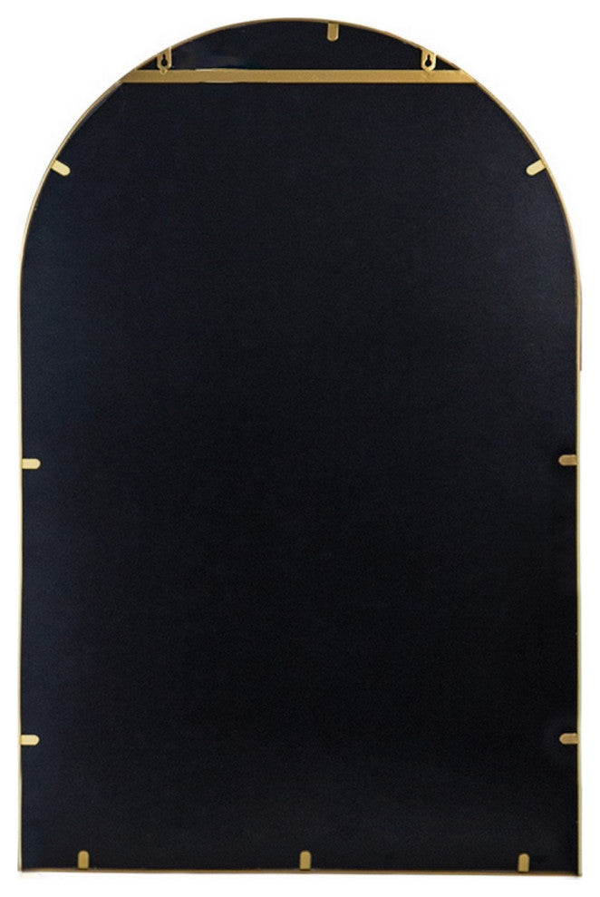 Cod 36 Inch Wall Mounted Mirror, Wide Arched Design Gold Metal Frame