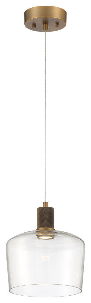Access Port Nine 1-Light Chardonnay LED Pendant Brushed Brass