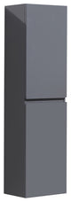 Mob Bathroom Linen Cabinet With 2 Storage Areas, Gloss Gray
