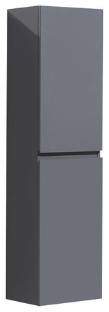 Mob Bathroom Linen Cabinet With 2 Storage Areas, Gloss Gray