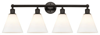 Berkshire 4-Light 35" Vanity Light, Oil Rubbed Bronze Finish, Matte White Shade
