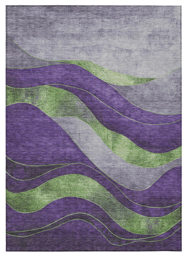 Machine Washable Indoor/Outdoor Chantille ACN1892 Purple 10' x 14' Rug