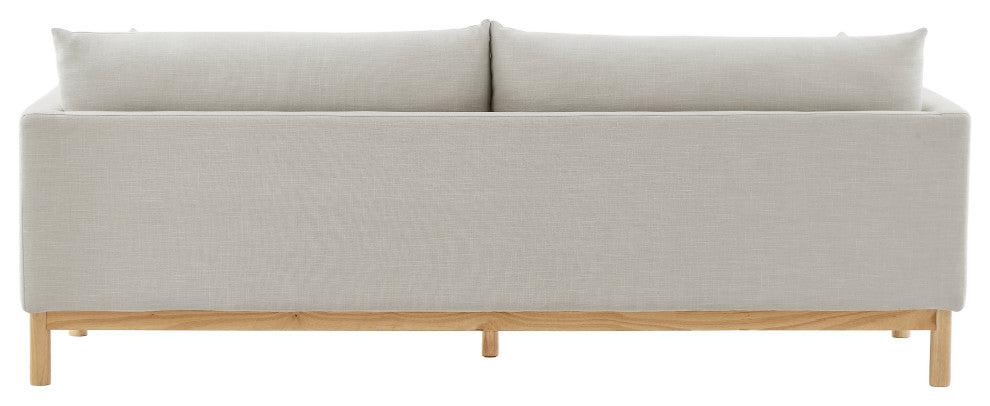 Langham Linen Textured Fabric Upholstered Sofa, Beige