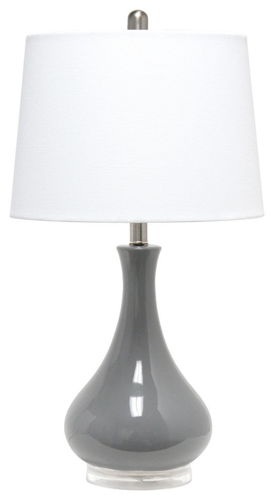 Lalia Home Droplet Table Lamp With Fabric Shade, Gray