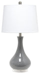 Lalia Home Droplet Table Lamp With Fabric Shade, Gray