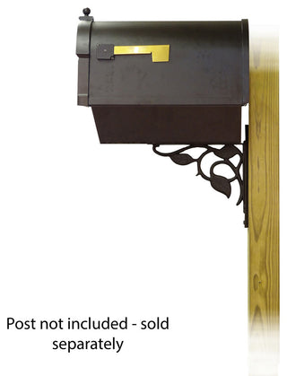 Berkshire Mailbox With Newspaper Tube & Floral Front Mailbox Mounting Bracket