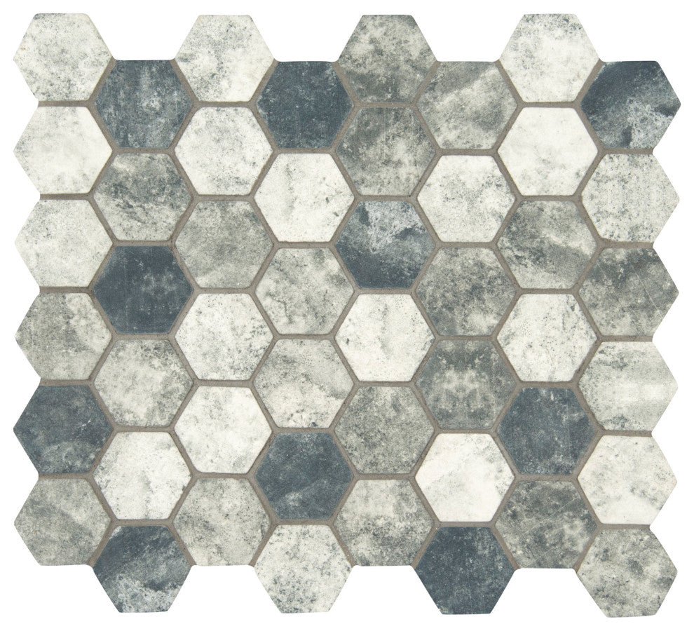 MSI SMOT-GLS-U6MM 2" x 2" Hexagon Mosaic Tile - Glossy Glass - Tapestry