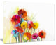 Colorful Gerbera Flowers Watercolor, Large Floral Canvas Artwork, 60"x28"