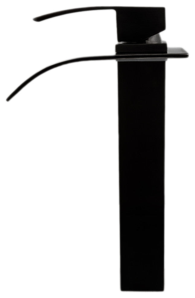 Porcelain Vessel Sink and Faucet Combo Set, Matte Black