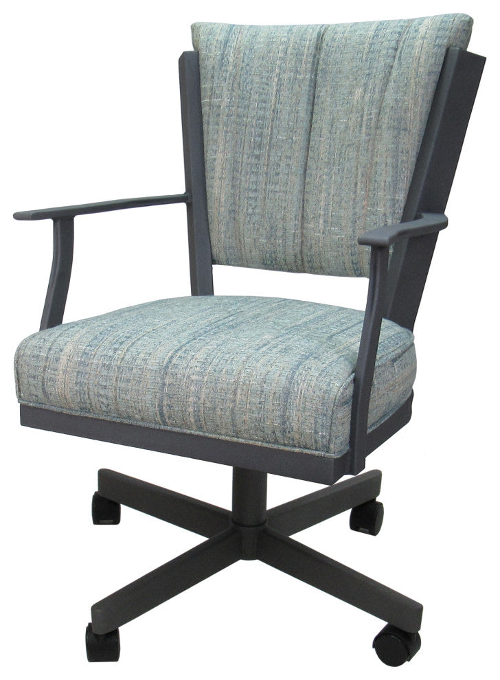 Montana Swivel Metal Dining Caster Chair Reading Base, Watusi Aquatint, Gray