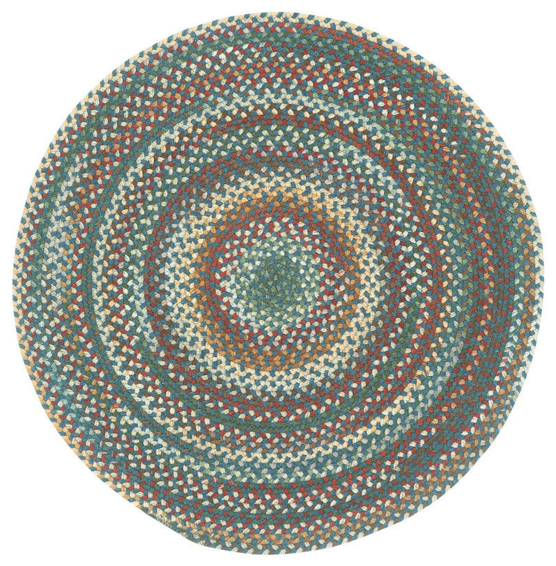 Sherwood Forest Braided Round Run, Dark Blue, 5'6"
