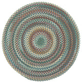Sherwood Forest Braided Round Run, Dark Blue, 5'6"
