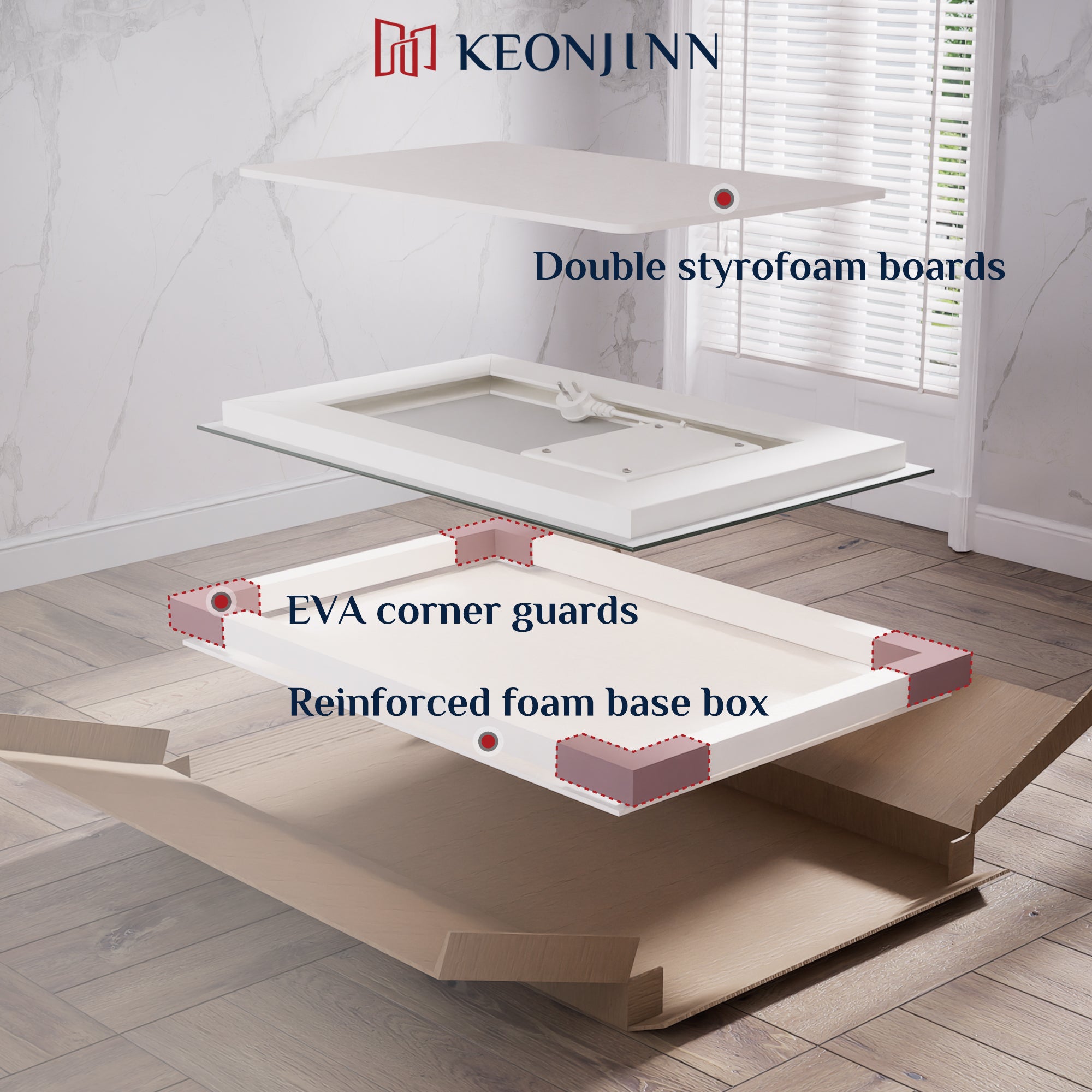 LED Bathroom Mirror With Smart Motion Sensor Front & Backlit, Dimmable, 55x36