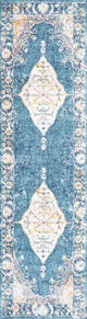 Zelda Bohemian Cottage Medallion Turquoise/Gray 2 ft. x 8 ft. Runner Rug