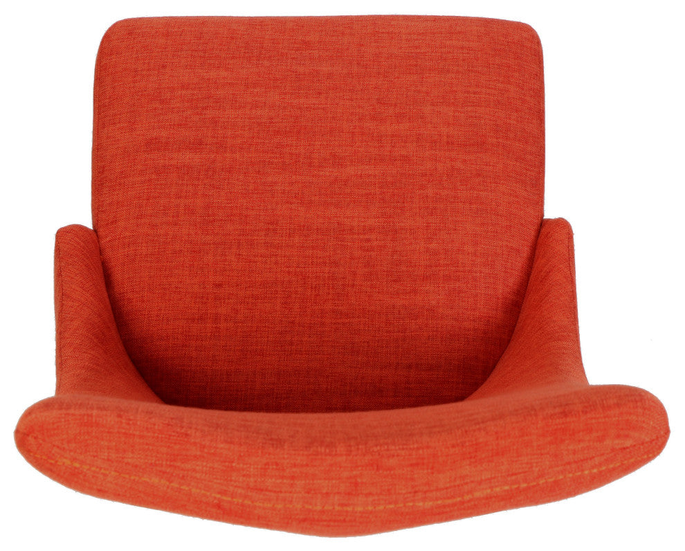 GDF Studio Soloman Fabric Dining Chairs With Wood Finished Legs, Set of 2, Muted Orange