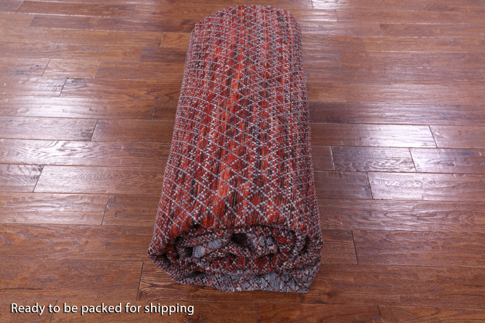9' 10" X 13' 10" Savannah Grass Handmade Wool Rug Q9208