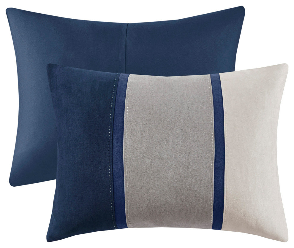 Madison Park Palisades Palizzate Suede 7-Piece Comforter Set, Blue, Cal King