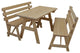 Cedar Picnic Table with 2 Backed Benches, Unfinished, 5 Foot