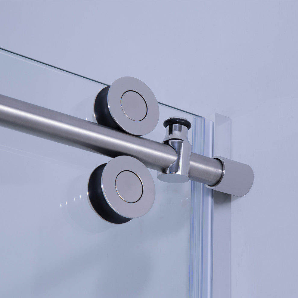 Massa Single Sliding Frameless Shower Door, Polished Chrome, 60"x76"