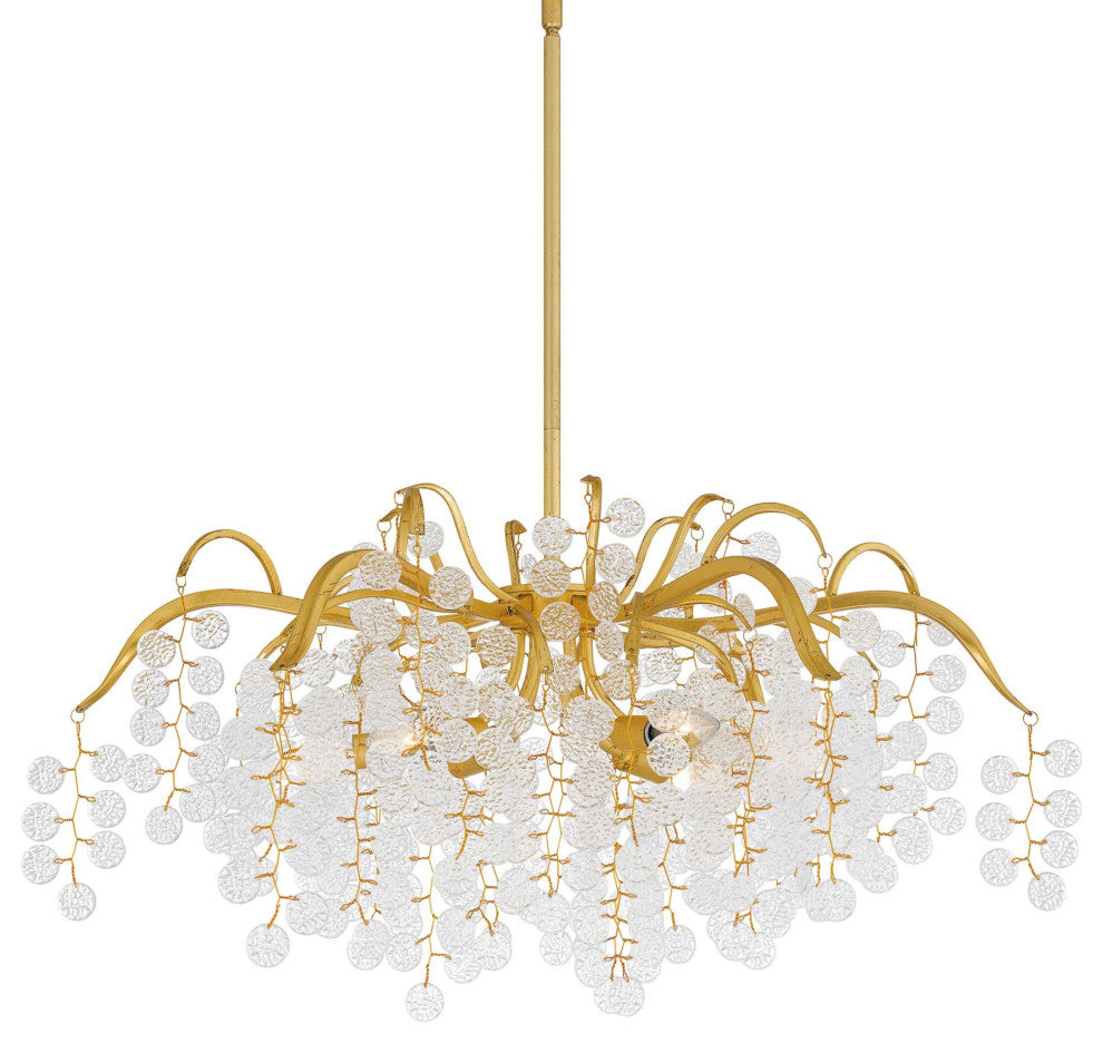 Quoizel MAP5028 Maple 6 Light 29"W Abstract Chandelier - Gold Leaf