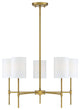 5-Light Chandelier, Matte Black, Natural Brass