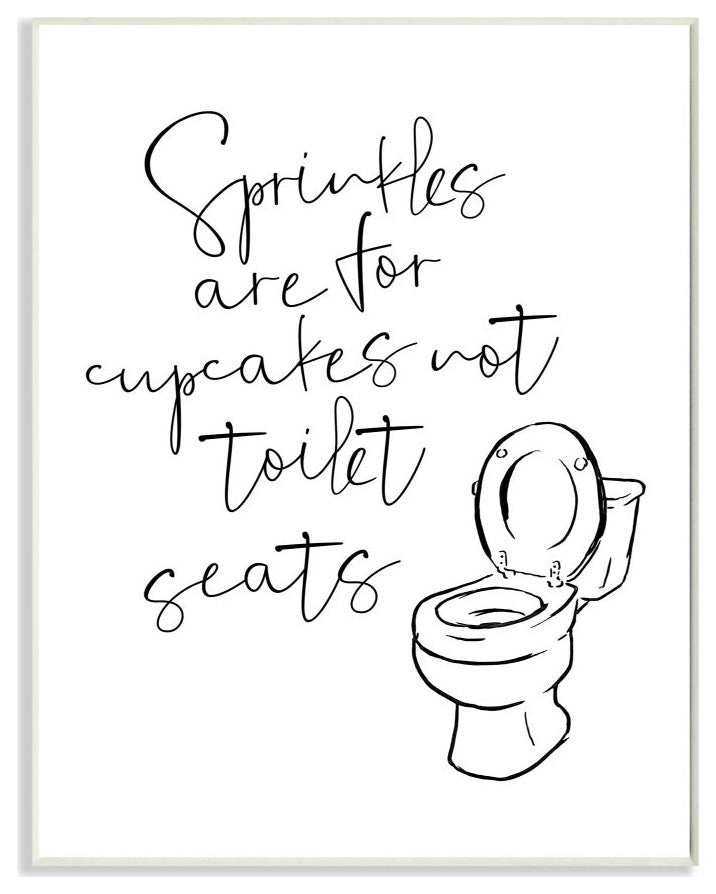 Sprinkles Funny Ink Drawing Bathroom Design, 13"x19"
