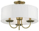 Livex Lighting 3 Light Antique Brass Semi-Flush Mount