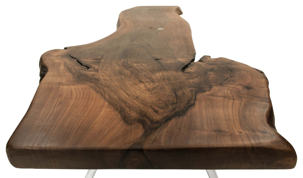 Walnut Slab Coffee Table with Cast Aluminium Legs 89"x30"x19"