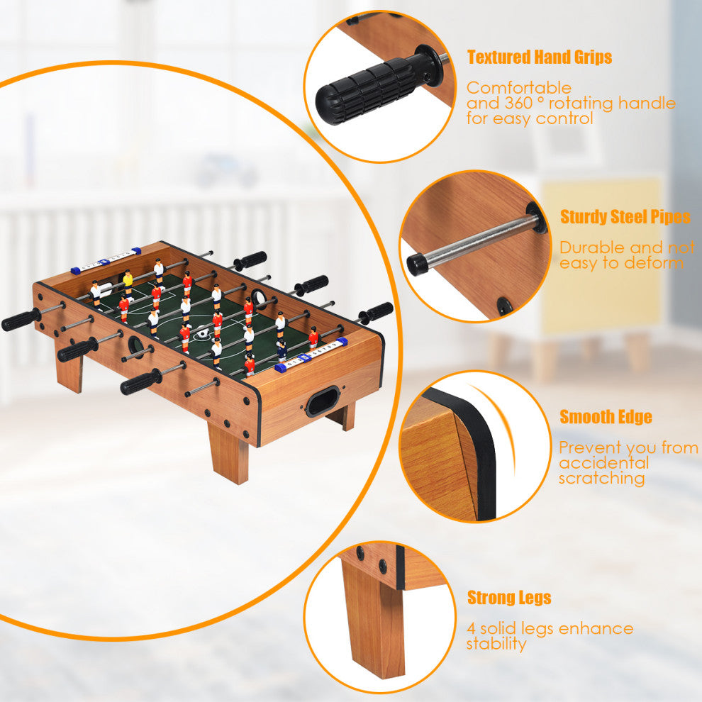 Costway Mini Foosball Table, Soccer Game Table w/ 2 Footballs, Portable Foot