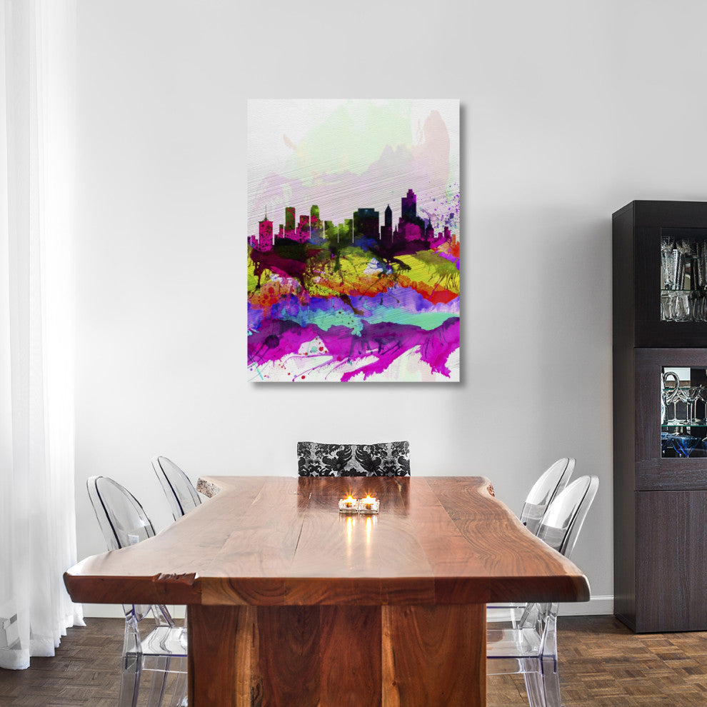 "Tulsa Watercolor Skyline" Fine Art Print