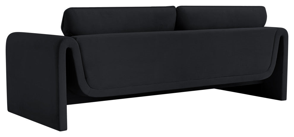Sloan Black Velvet Fabric Sofa