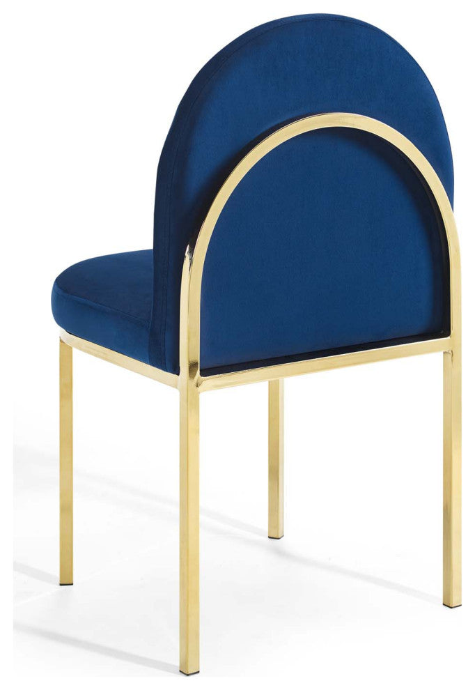 Tufted Side Dining Chair, Velvet, Gold Blue Navy, Modern, Cafe Bistro Restaurant