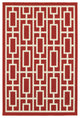 Oriental Weavers Meridian Red/Ivory Geometric Indoor/Outdoor Rug 6'7"X9'6"