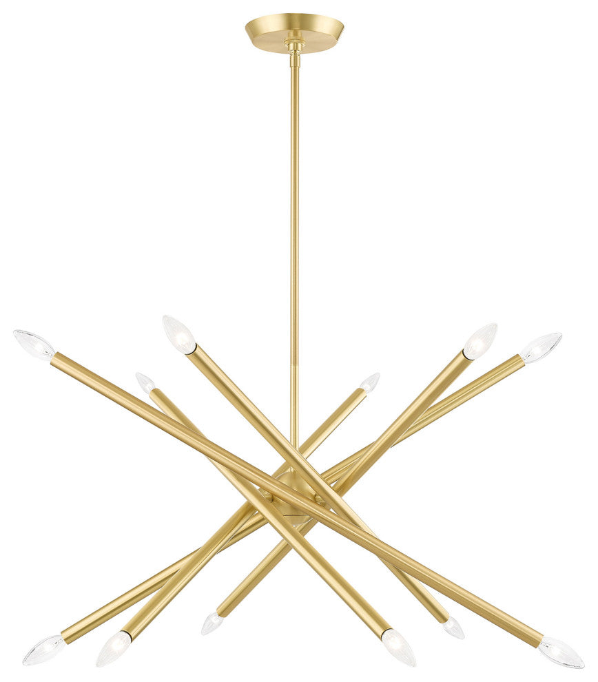 Livex Lighting Soho 12 Light Satin Brass Chandelier