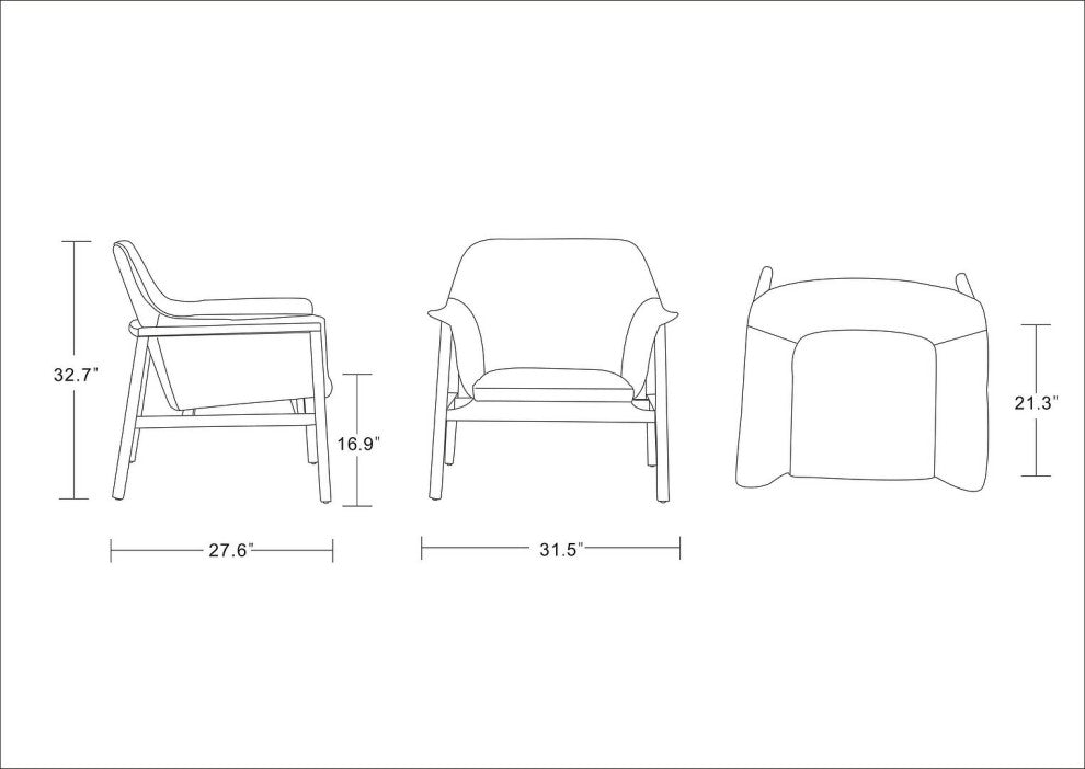 Miller Accent Chair in Burnt Orange and Walnut