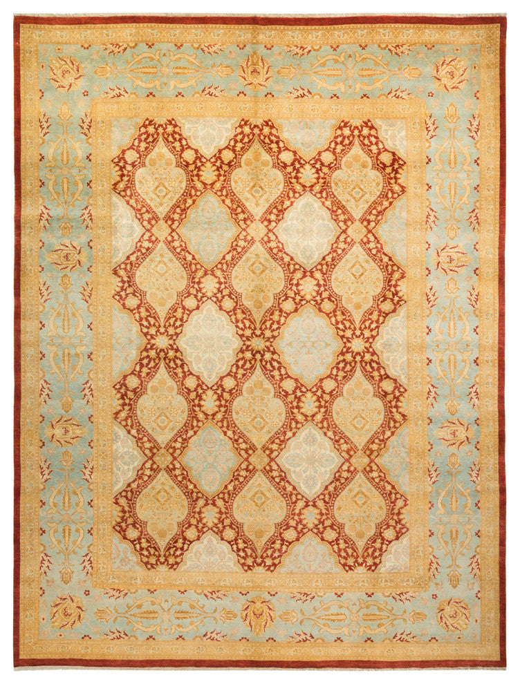 Eclectic, One-of-a-Kind Hand-Knotted Area Rug Red, 10'1"x13'3"
