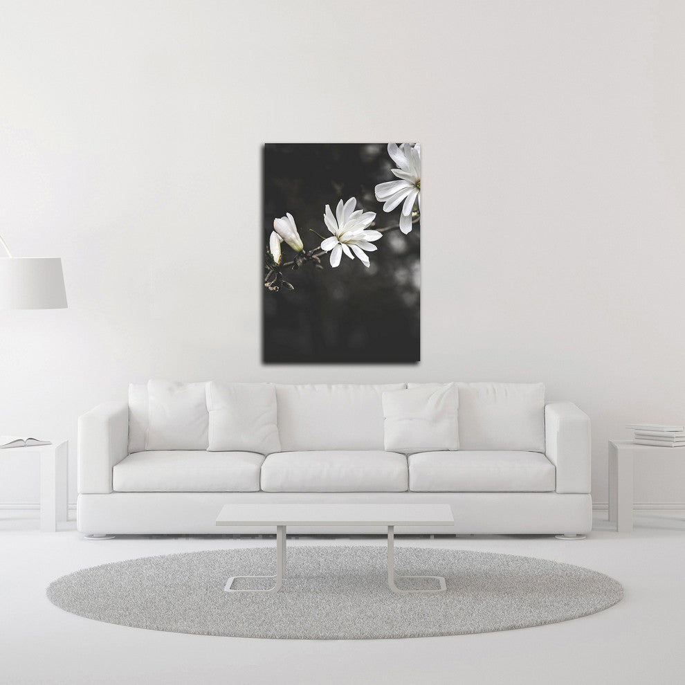 White Flowers by Design Fabrikken, Print on Canvas, 30"x42"