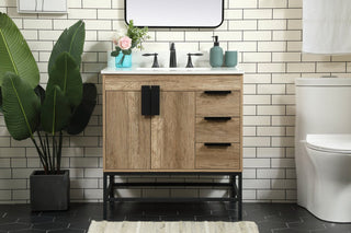 Home Living 22" Modern Natural Oak-Light Bathroom Vanity